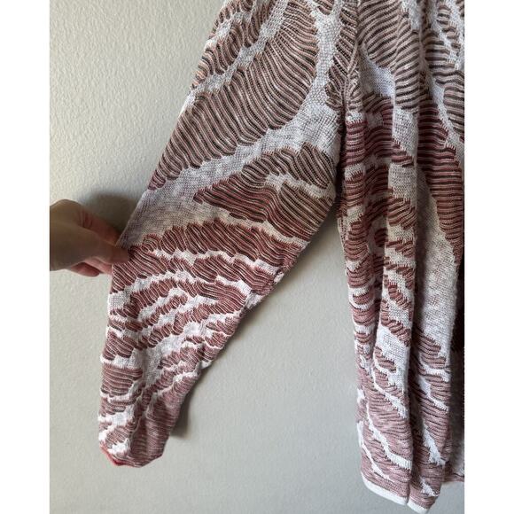 NIC+ZOE Women’s Plus Size 2X Textured Wrap Sweater Knit Top Print Boho Artsy - Picture 4 of 8